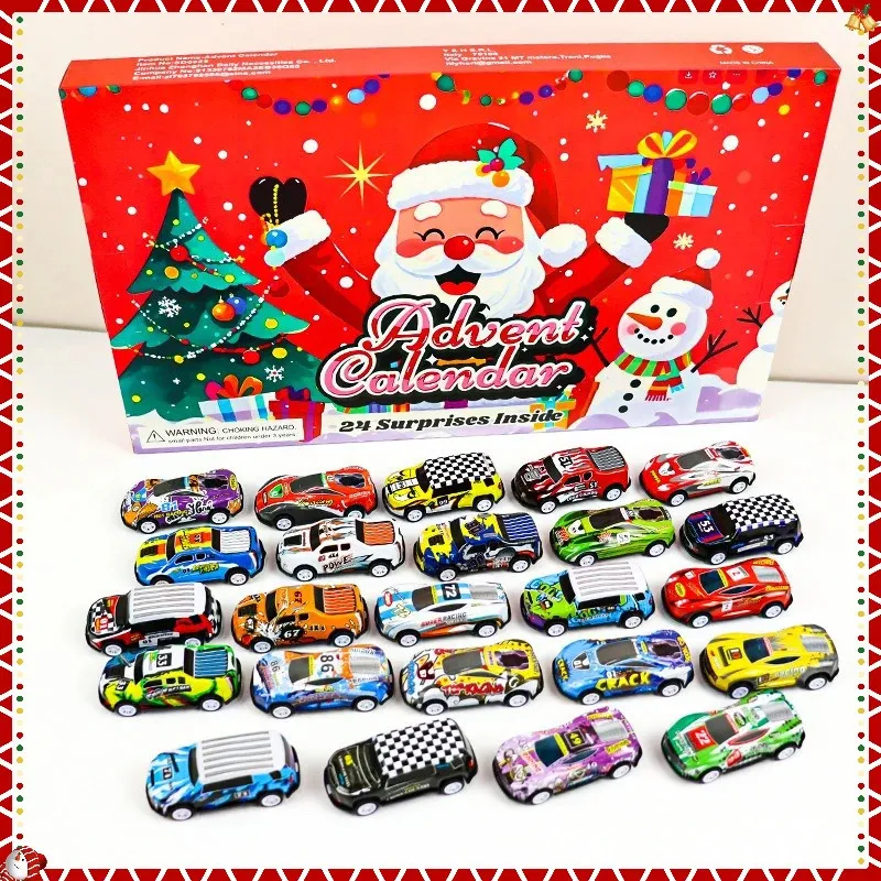 iZoeL Adviento Calendario 2025 Coches Niños Niño 24 Vehículos Aleación Sitio Construcción Excavadora Camión Avión Vehículo Construcción Adviento Calendario Navideño (Amarillo