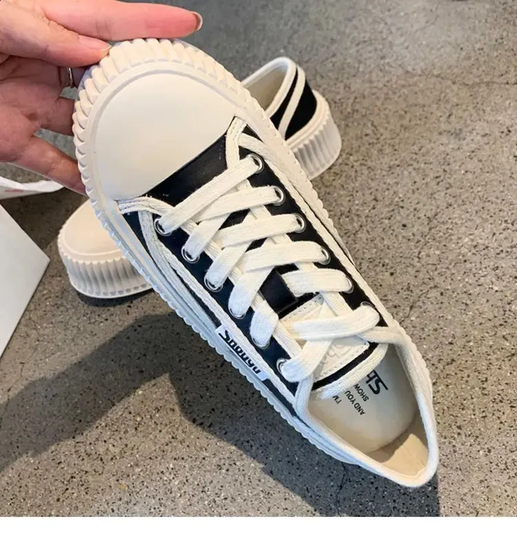 Hoge canvas sneakers voor dames met dikke zool en veters_voghion.com