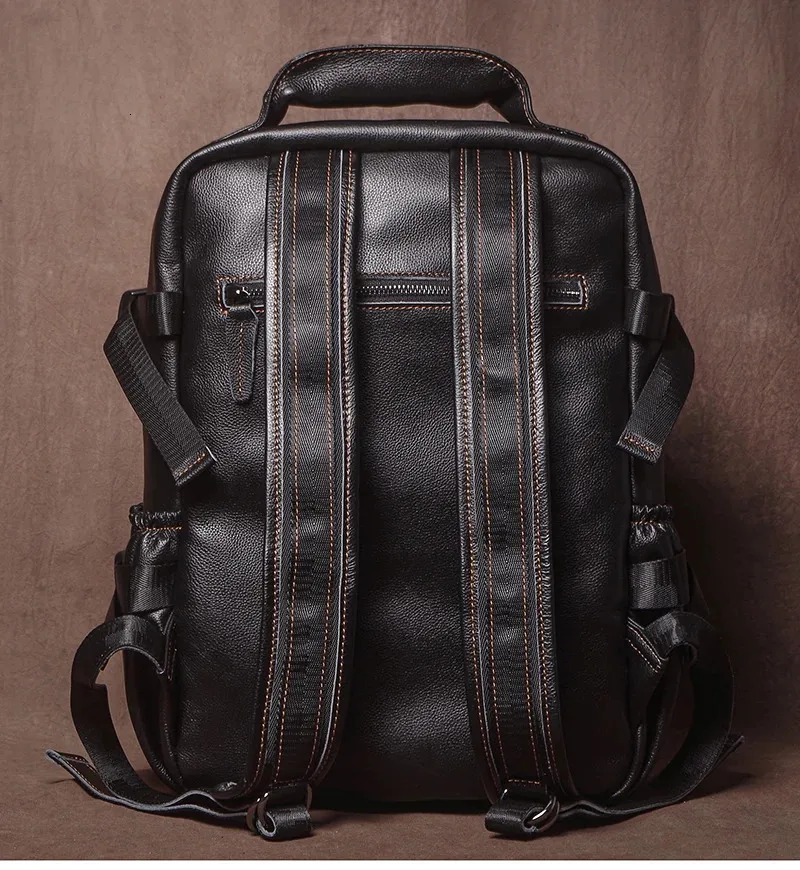 Herren Rucksack Aus Echtem Leder - Premium Rindsleder Trekking_voghion.com