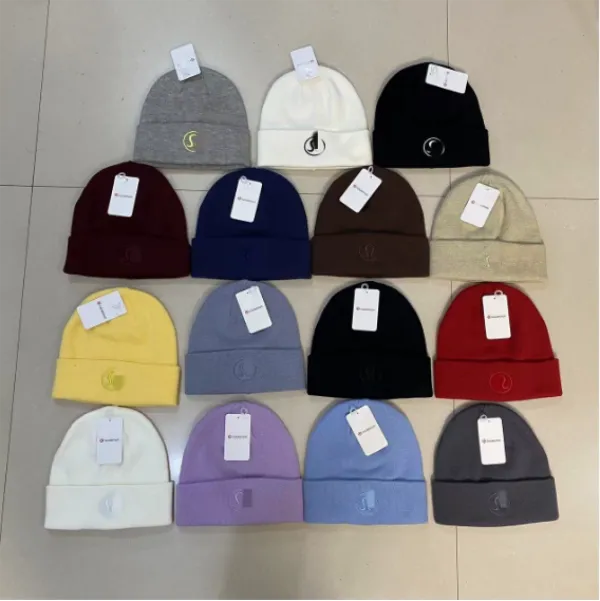 Knitted Wool Beanie Skull Cap for Men Fitted Silk Dome Top Letter ...