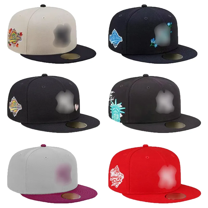 Spring Close Cap Flat Brim Hat Acrylic Fitted Strap Unisex Adult Closed Back Baseball ...