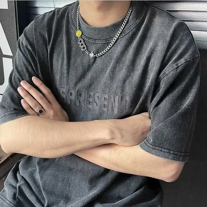 Collar moderno de diseño exclusivo con cara sonriente estilo hip hop para colisión galáctica, para hombre y mujer. Versátil y de alta gama._voghion.com