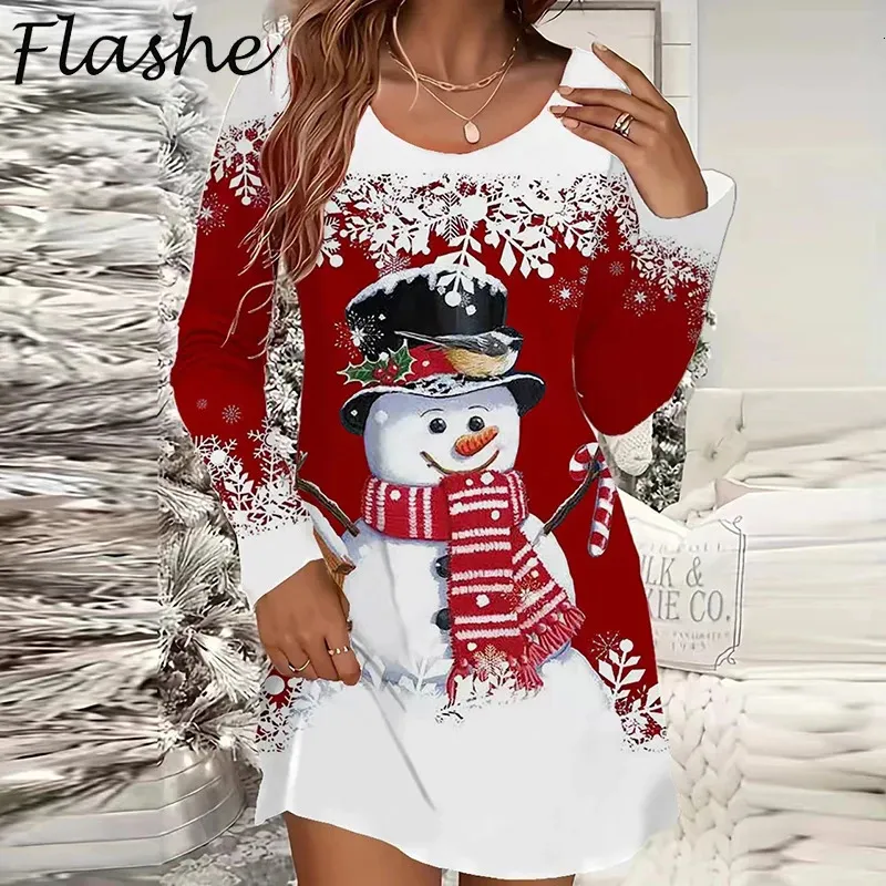 Christmas Dress Women Casual O Neck Long Sleeve... From Dongzhu04, $22.62 In Bulk