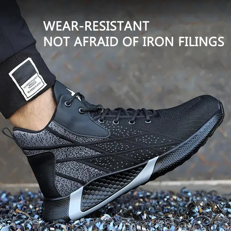 Fashion Security Protective High Top Smashing Anti Puncture Shoes Men Work Safety Boots 251111_voghion.com