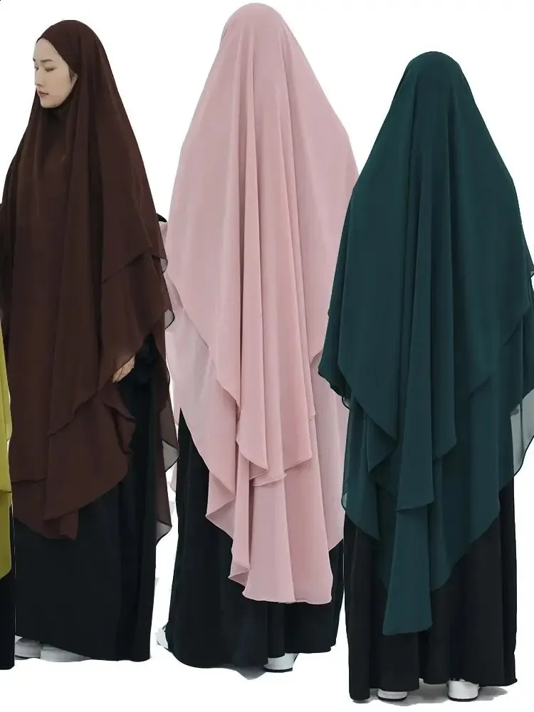 Save Big on Bulk Maxi Dress Chiffon Muslim Elegant Chiffon Maxi Dress Abaya  With Niqab And Khimar Modest Islamic Hijab For Women, Muslim Prayer