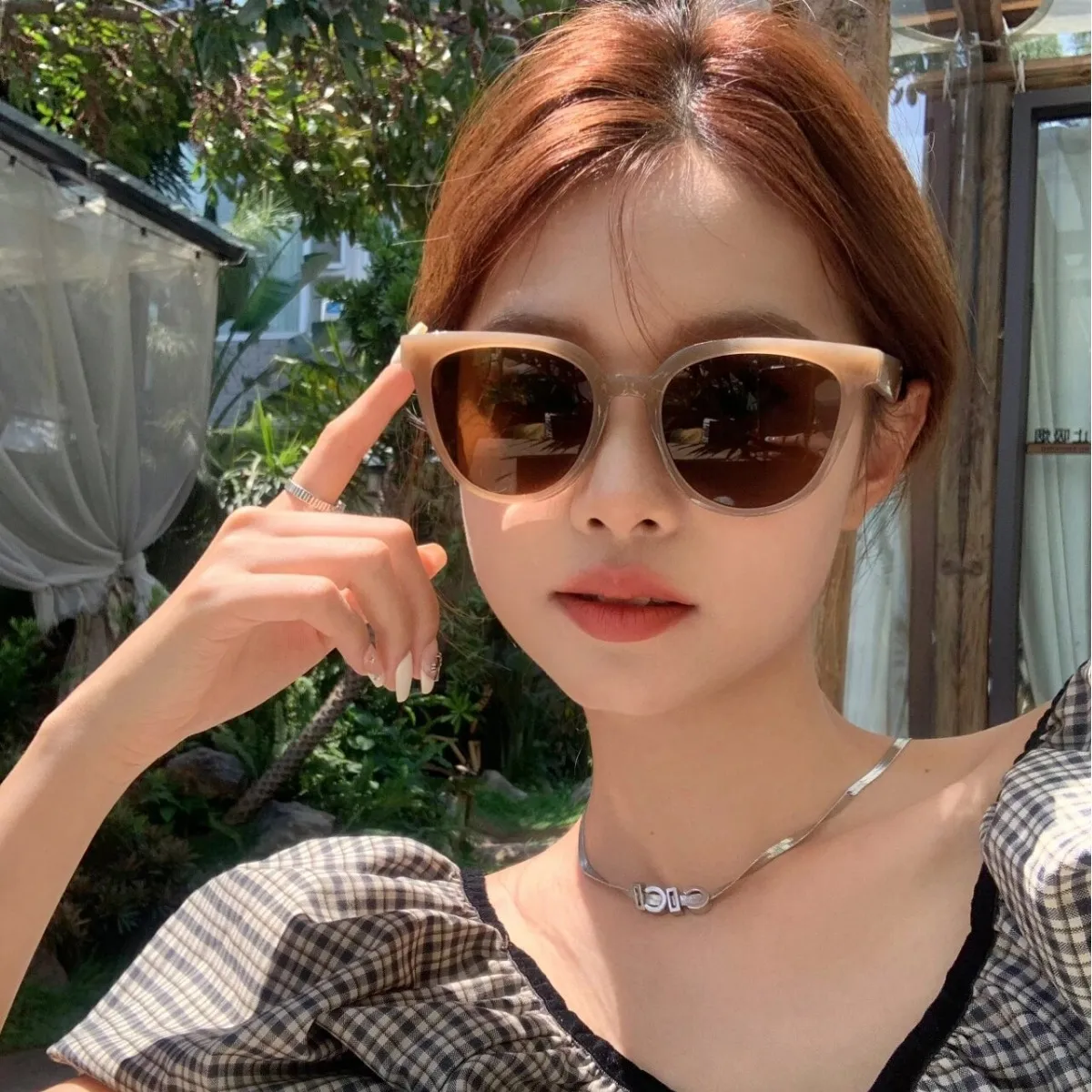 Polarized Womens UV Protection Frameless Round Sunglasses 