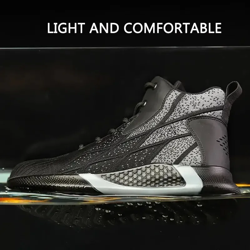 Safety Boots For Men High Top Protective Anti Puncture Work Shoes_voghion.com