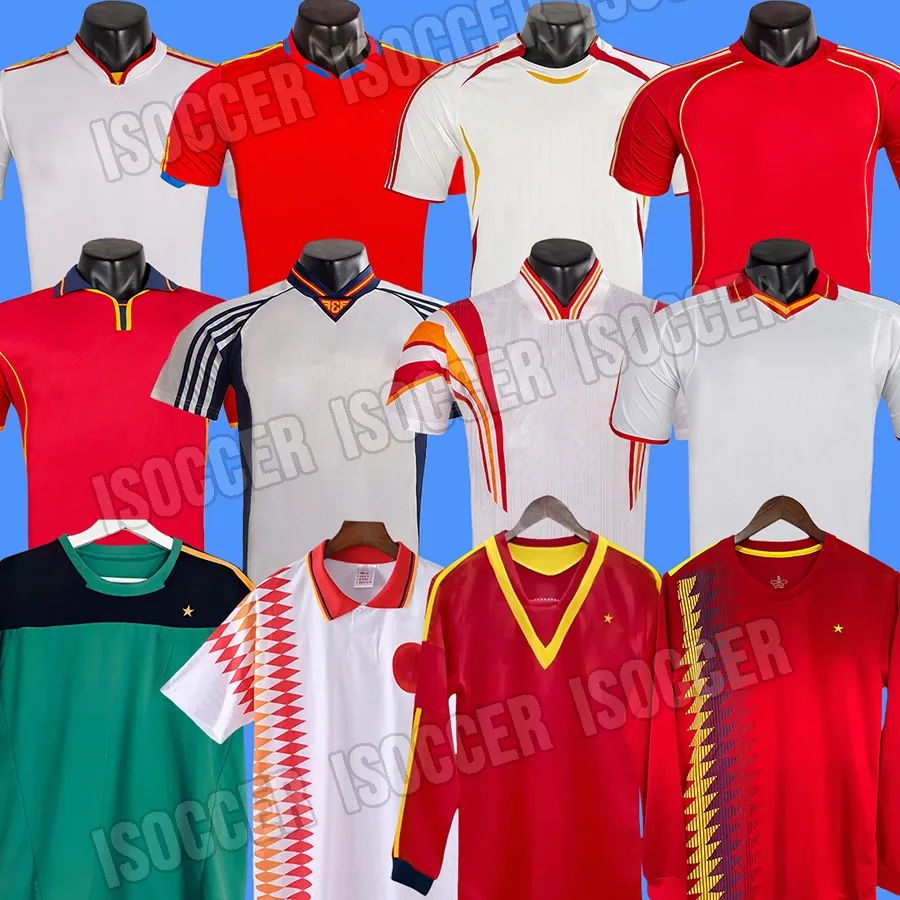 専用90s  soccer SPAIN game shirts Spain Retro Soccer Jerseys 88 90 92 94 96 98 00 02 04 From 14