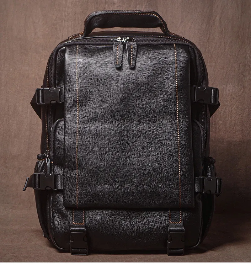 Herren Rucksack Aus Echtem Leder - Premium Rindsleder Trekking_voghion.com