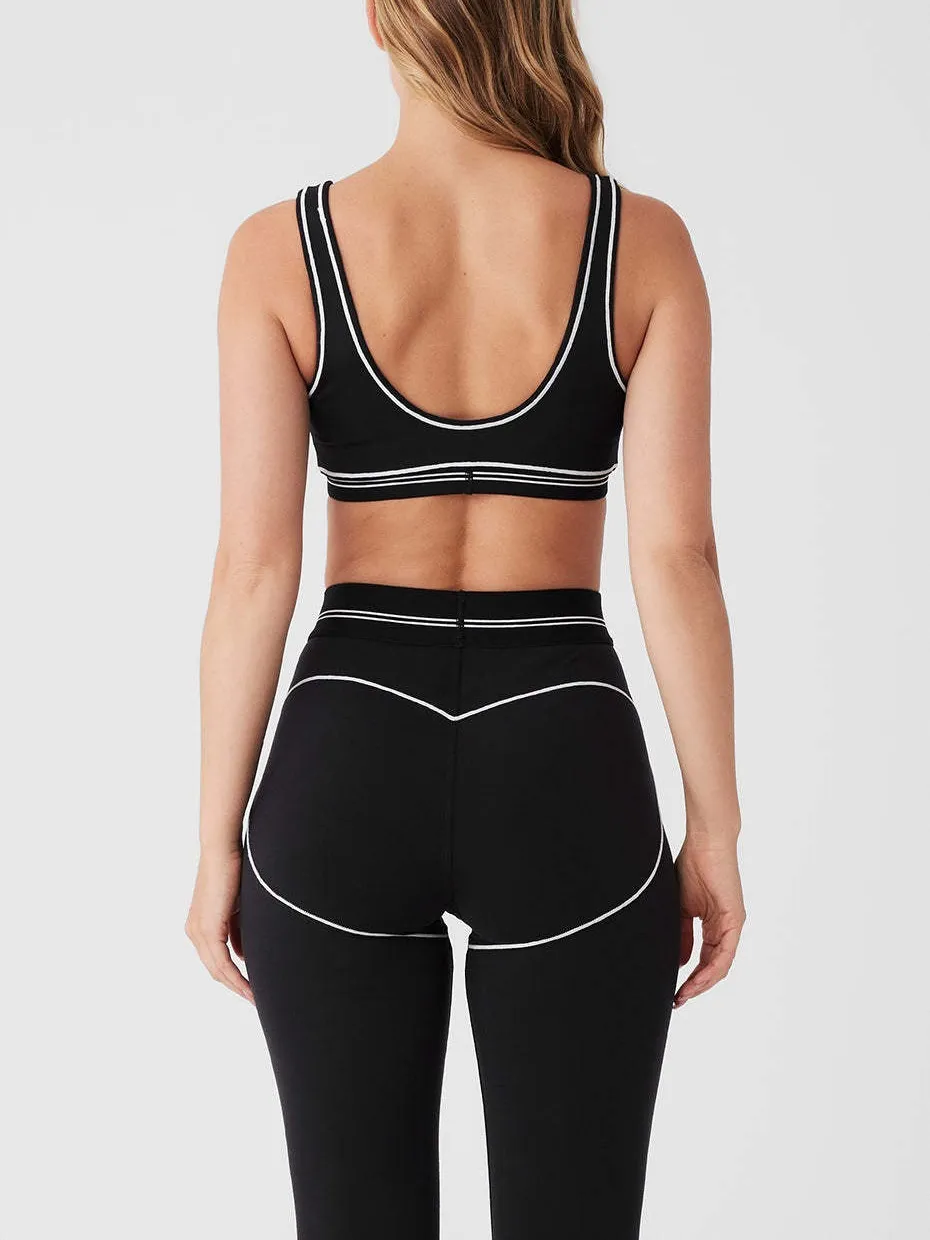 2025 Yoga Set Seamless Tops Sports Heart Throb Bra+Leggings High End White Striped Low Back Dance Yoga Outfits Summer Women's Running Fitness Pilates Muse Alosets Suit