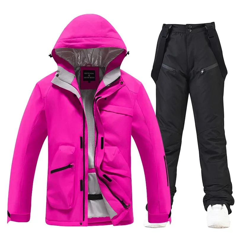 Inverno Sci Suit Uomini Neve Giacca Da Sci Pantaloni Set Termico Impermeabile Antivento Vestiti Sciingsnowboard Tute tuta da sci 2 XXXL