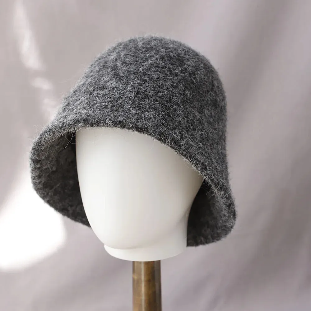 Autumn Winter Wool Bucket Hats For Women Vintage Fisherman  display picture 2