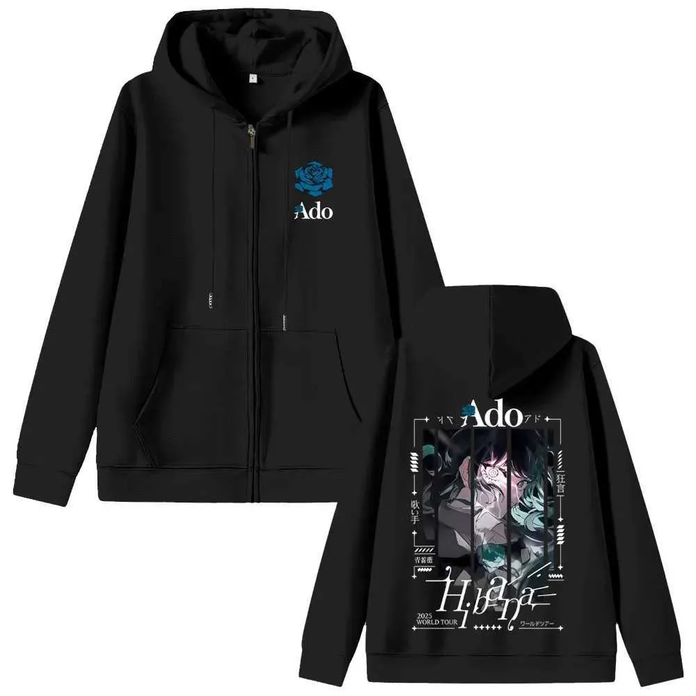 Ado World Tour 2025 Hibana Zipper Hoodie Men Women Fashion