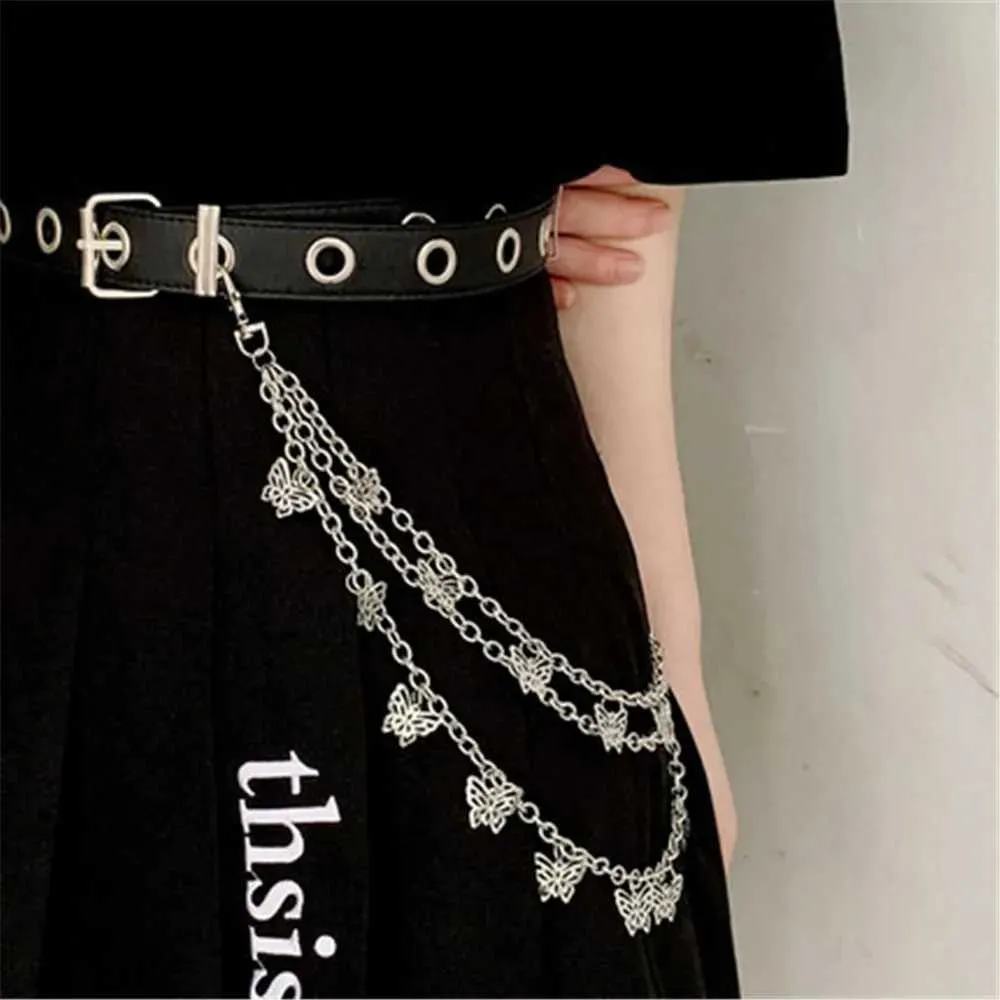 Cintura A Catena Donna Con Farfalle E Strass – Lega Oro/argento, Regolabile (71-96,5 Cm), Elegante Per Abiti E Jeans