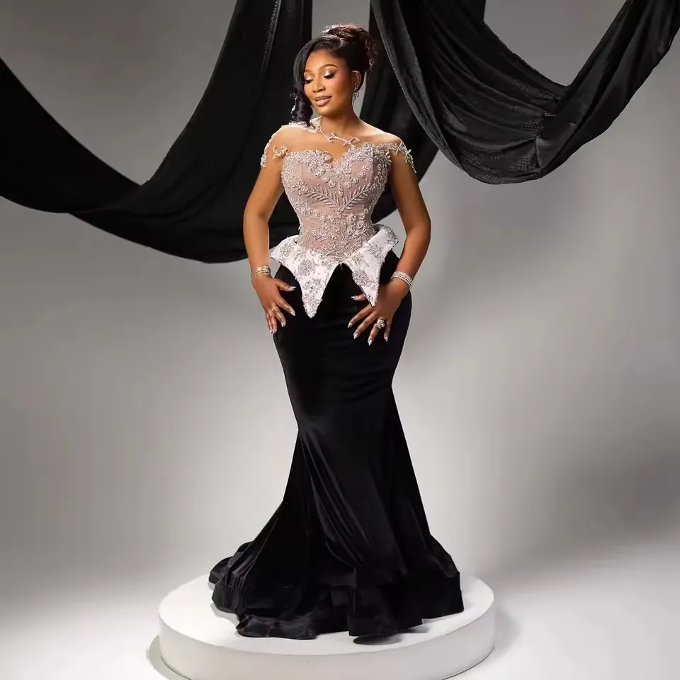 velvet formal dresses plus size Mermaid Prom Dress, Sheer Neck... From Missdressprom, $127.69 Category_Clothing/New In