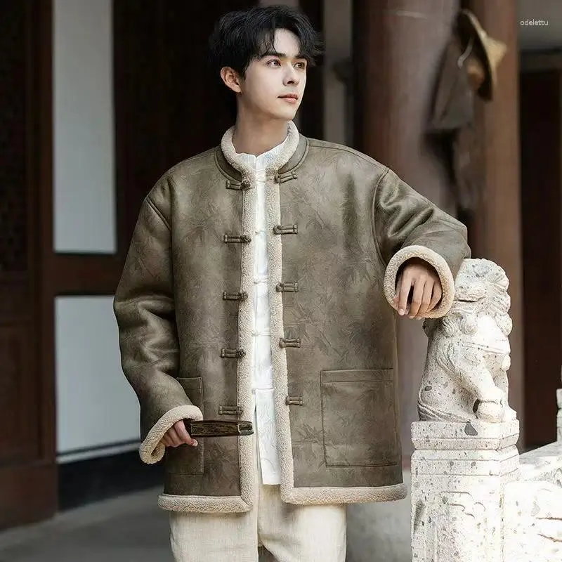 Ethnische Kleidung, Bambus Jacquard, Dicker Plsch Wintermantel   Traditionelle Han Knpfe, Warme Jacke Fr Herren Von 67,13  | DHgate