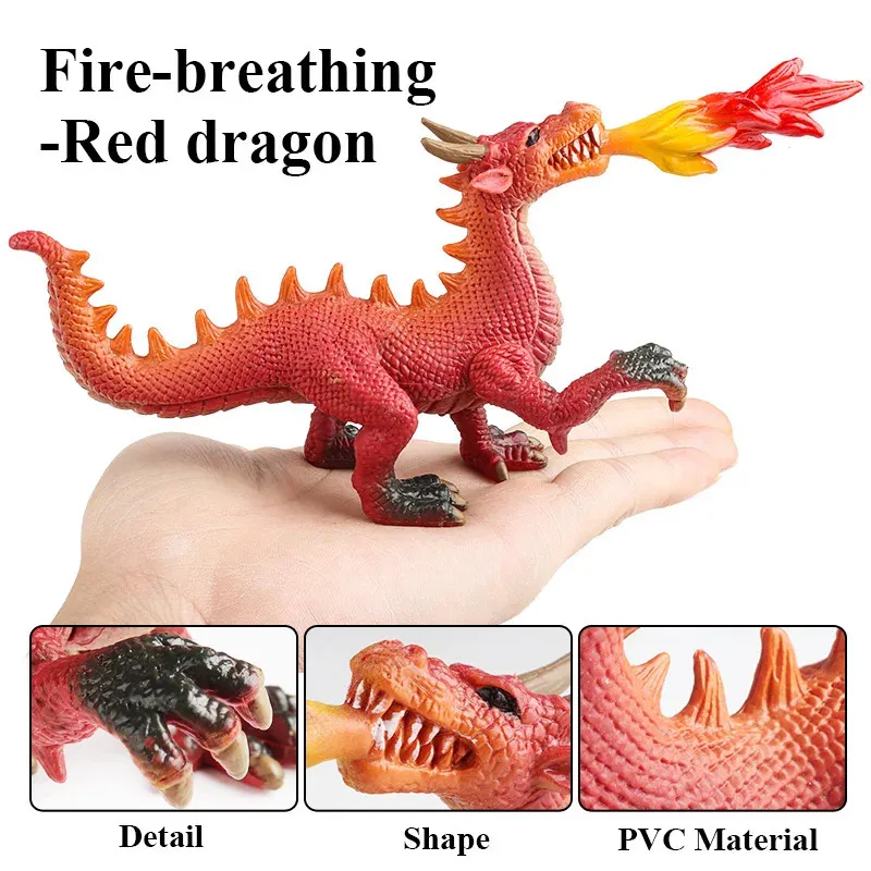 Oenux PVC ドラゴンとフェニックス アクションフィギュア 飛行恐竜と