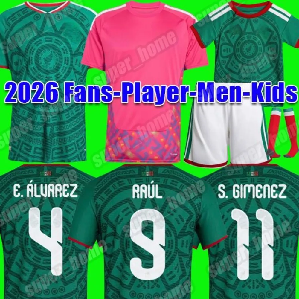 Green Mexico Jersey 2026 World Cup Home Away Kit Soccer Jerseys A VEGA 
