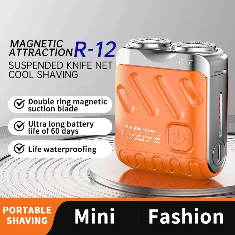 9000RPM High Speed Portable Rotary Electric Razor with Magnetic Blades ...