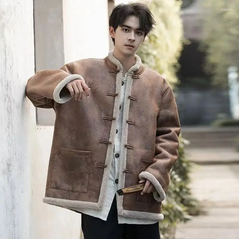Ethnische Kleidung, Bambus Jacquard, Dicker Plsch Wintermantel   Traditionelle Han Knpfe, Warme Jacke Fr Herren Von 67,13  | DHgate
