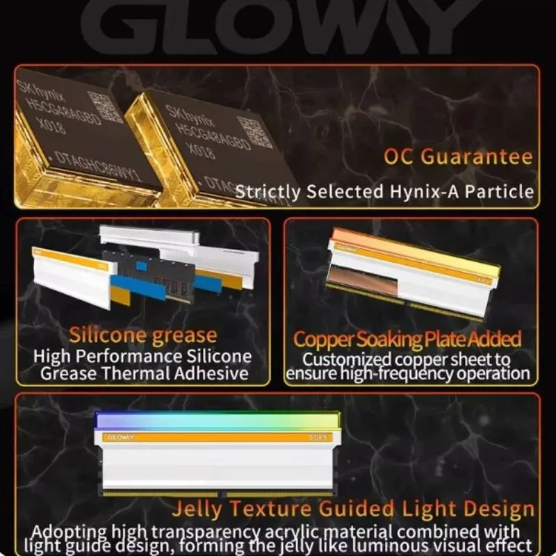 メモリー GLOWAY DDR5 6400MHz 32GB Hynix A-die GLOWAY DDR5 6400MHz 32GB Hynix A-die