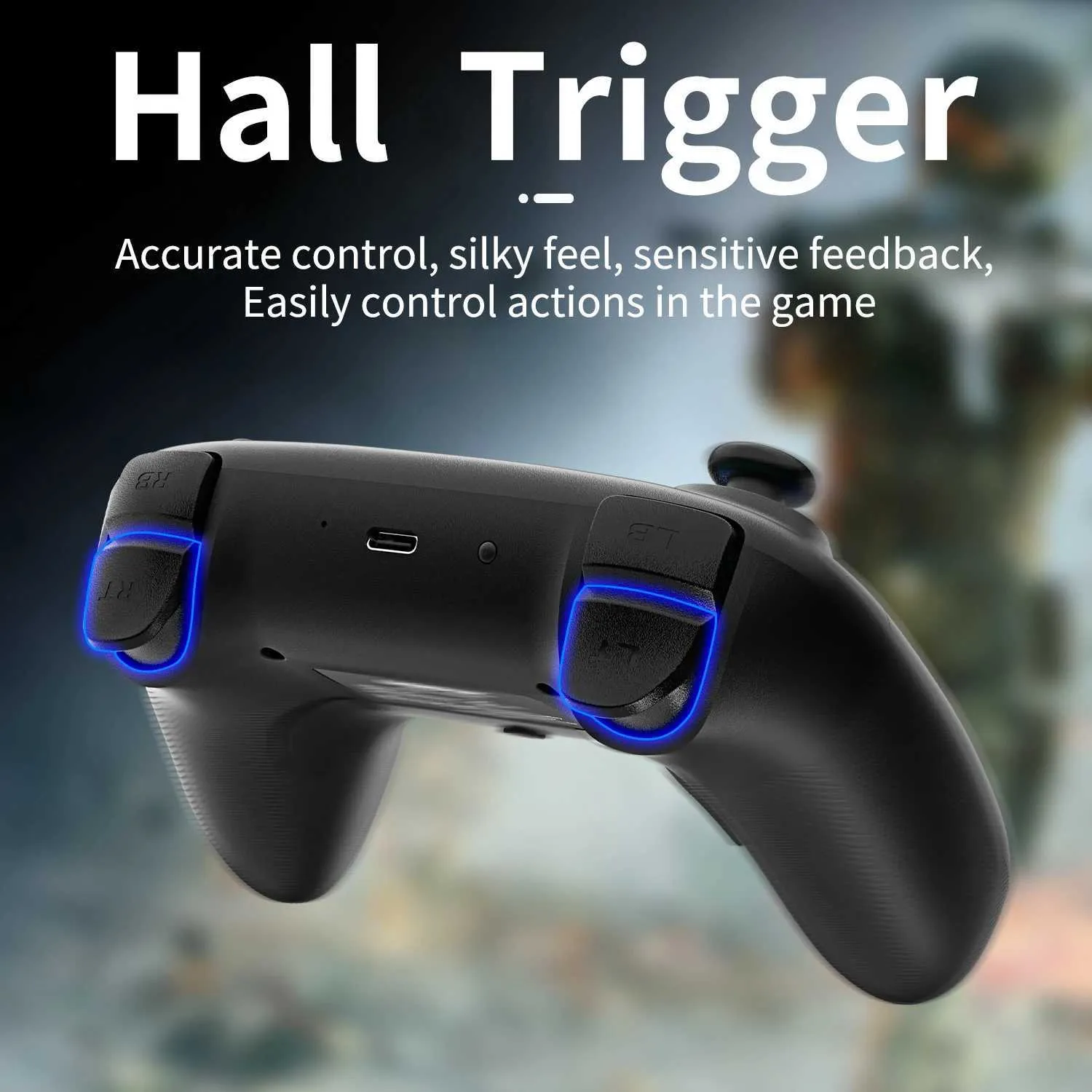 ANBERNIC RG P01 Wireless Gaming Controller with RGB Lighting Membrane ...