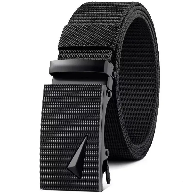 Ceinture automatique en nylon pour homme, style militaire tactique, en toile de haute qualité, idéale pour le jean, avec sangle de luxe tendance HQ123_voghion.com