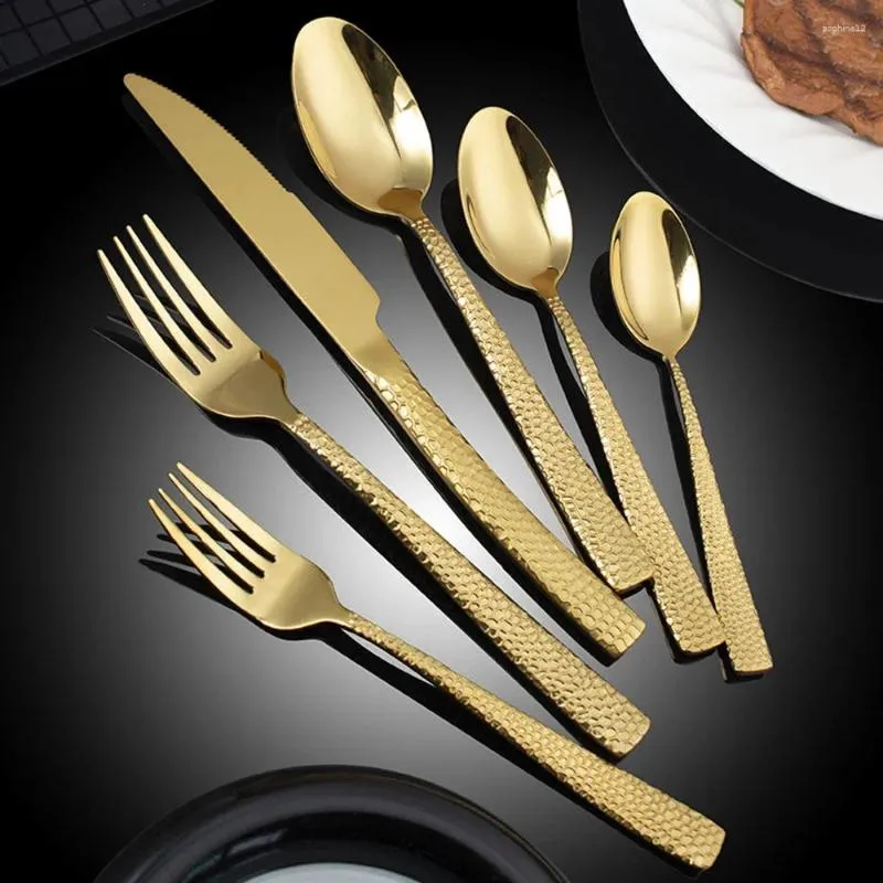 Ensemble de steak martelé - 5 pièces | Polissage de moulage | Style occidental_voghion.com