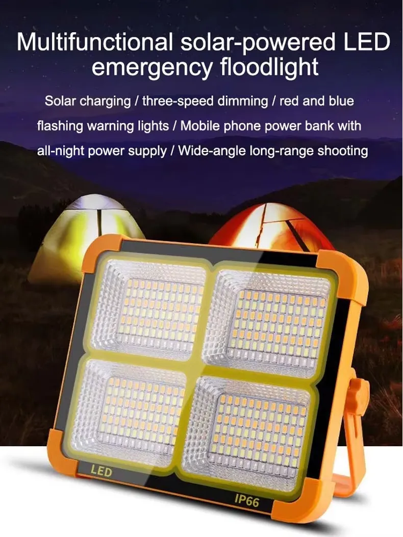 IP66 Waterproof Solar LED Flood Light, 3200 Lumens Cold White Outdoor ...