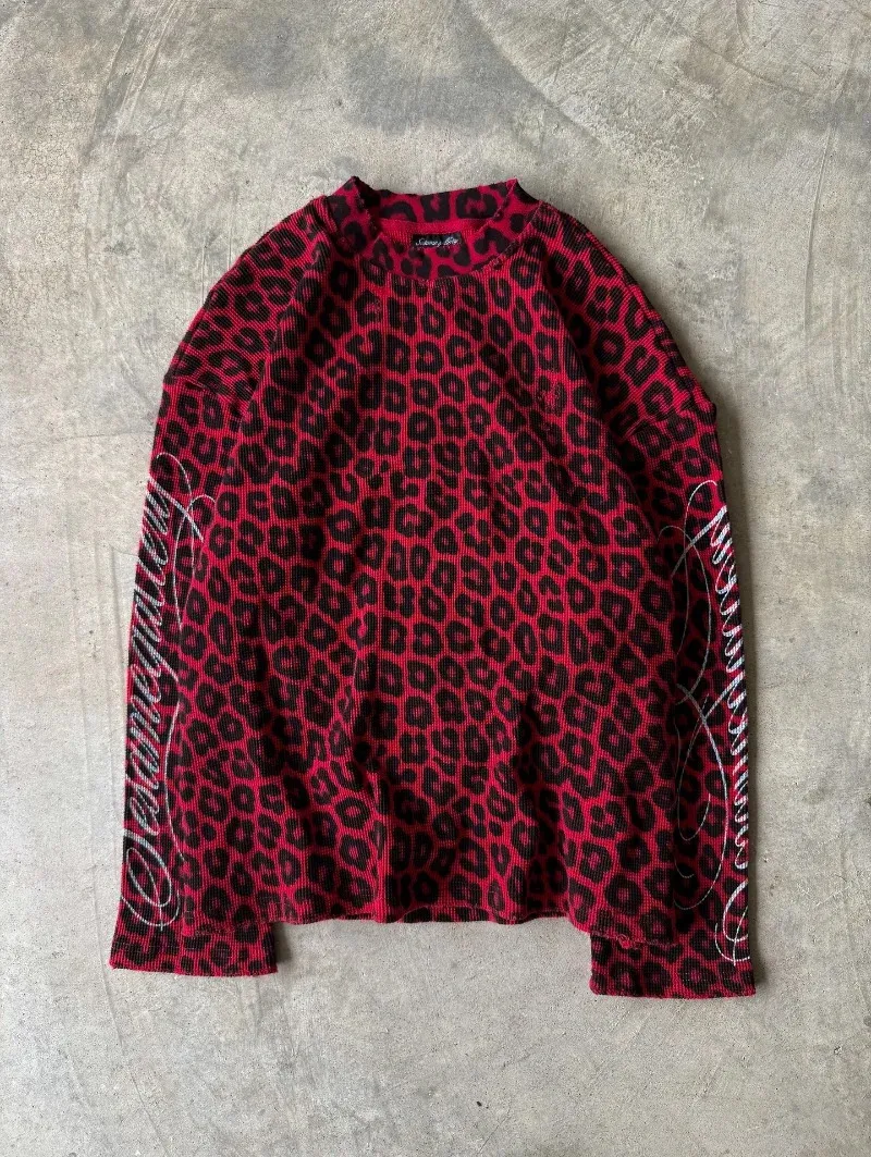 Gothic Punk Pink Leopard Print Long Sleeve Top For From