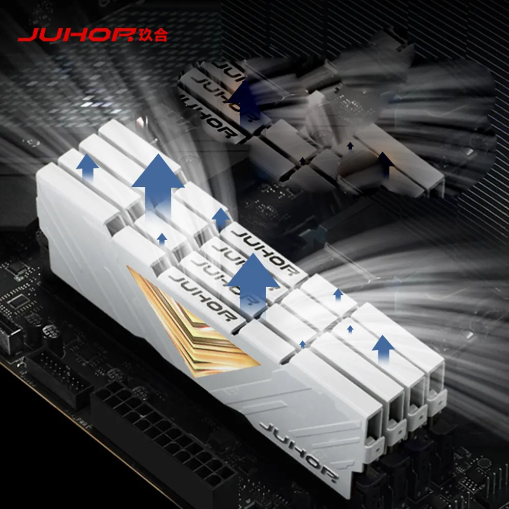 Memoria de escritorio de alta velocidad: DDR4 16GB (8GBX2) o 32GB (16GBX2) DIMM, rendimiento mejorado con iluminación LED integrada, admite altas velocidades de reloj