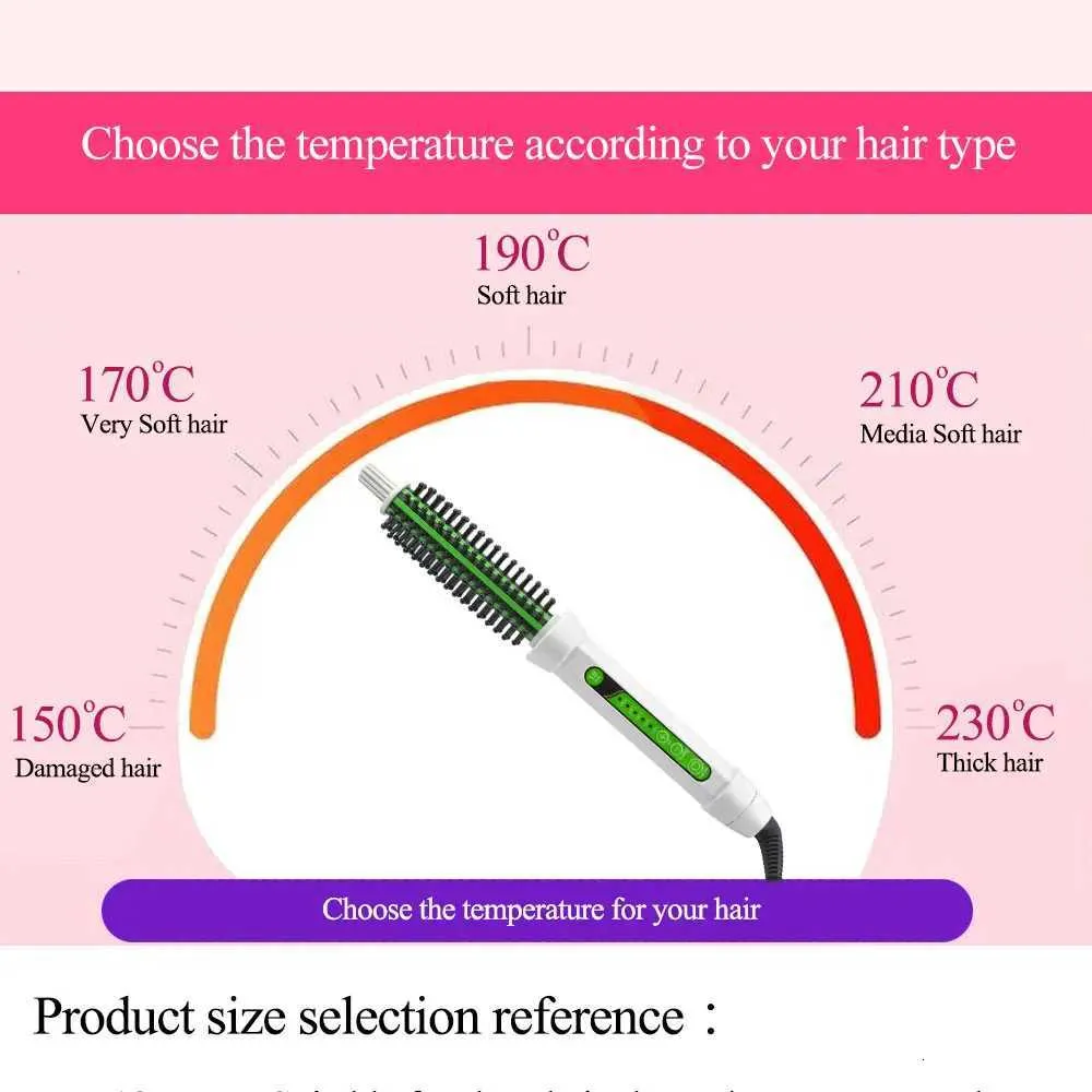 X251114 Ceramic Hair Curler Brush Electric LED Curling Comb For Fluffy ...