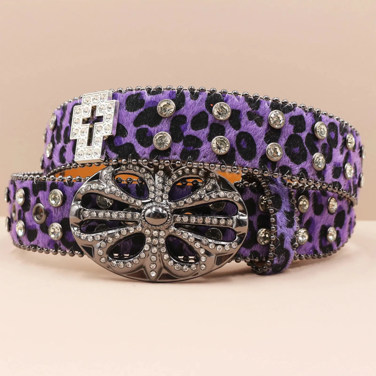 Bb Belt Simon Belt For Men Women On Leopard Print Shiny 