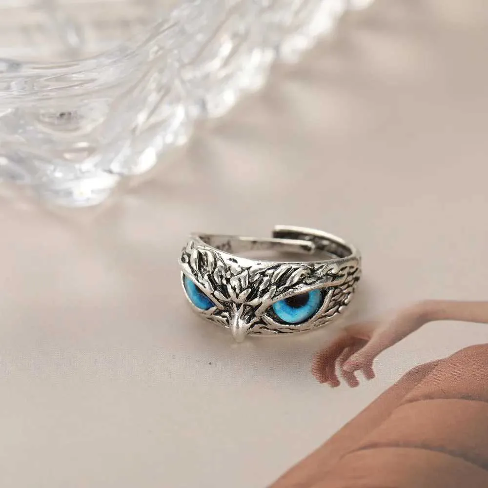 Vintage uil ring voor dames en heren gothic dieren sieraden_voghion.com