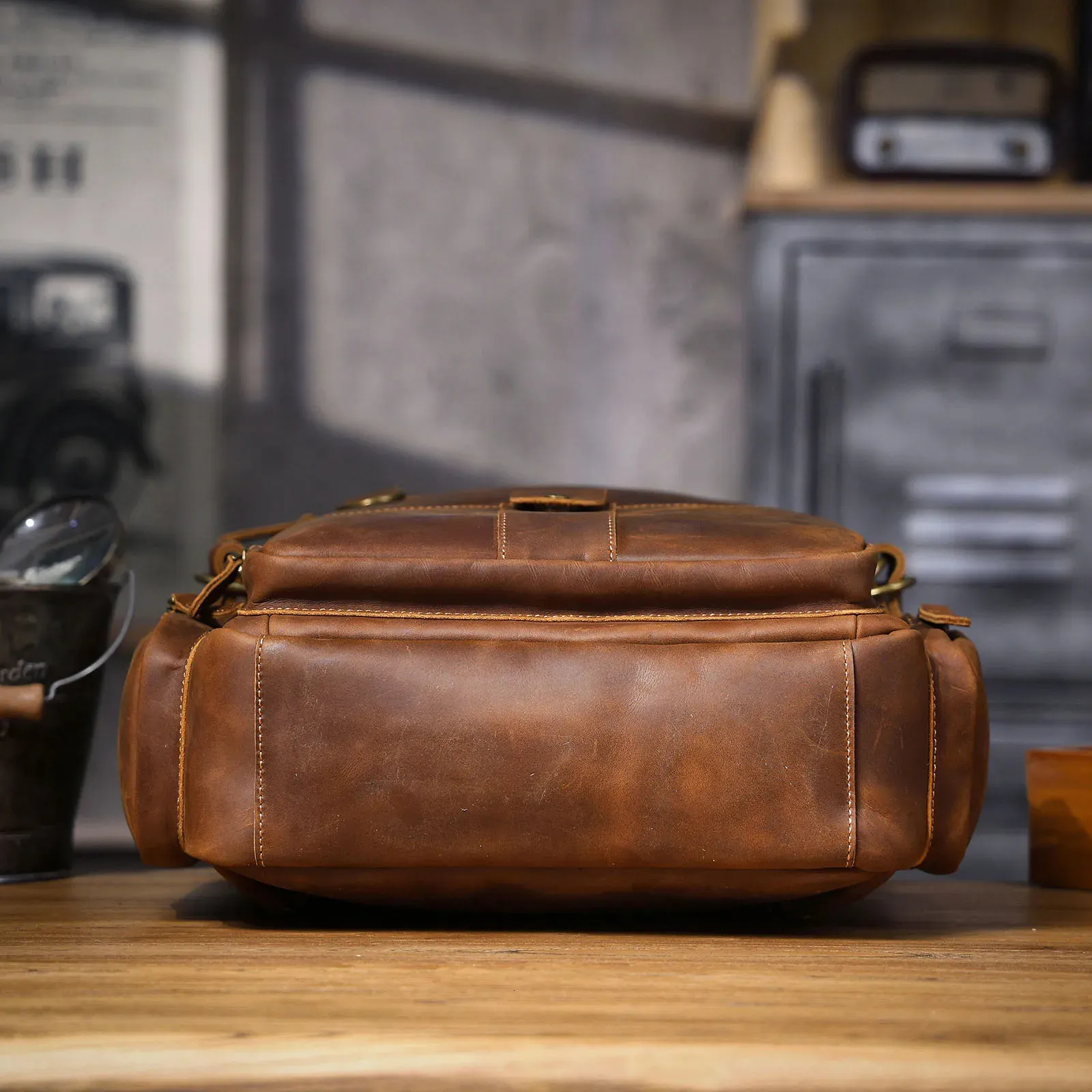 Vintage Rucksack Aus Echtem Leder Für Reisen Und Trekking_voghion.com