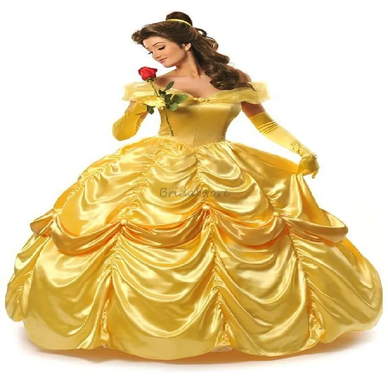 Gold Baroque South Belle yellow satin prom dress with Off-Shoulder Pleats and Lace-Up Detail - Perfect for Victorian Evening, Birthday, Quinceanera,