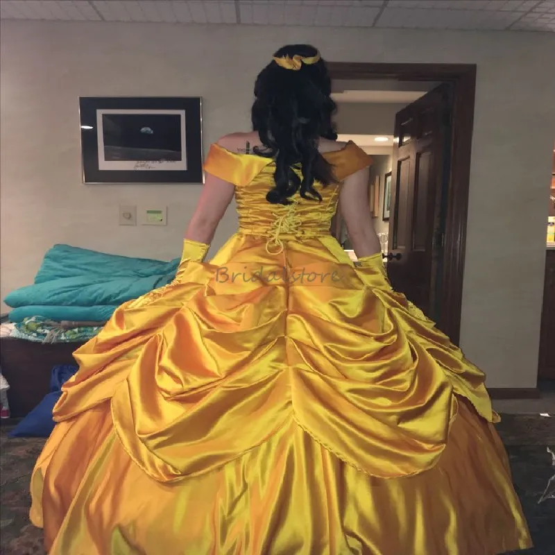 Baroque Costume Gold South Belle Prom Dress Pleat Off... From Bridalstore,  $146.43 | DHgate.Com