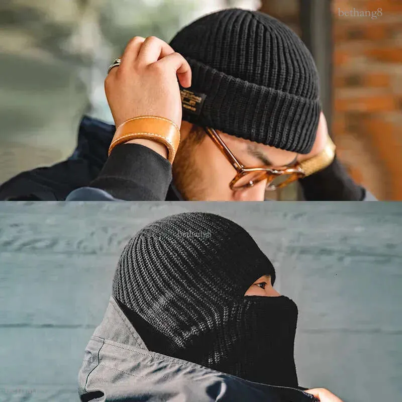 Thick Cuffed Knitted Winter Hat Unisex Retro Skull Cap Classic Style C.C Unisex Plain Cuff Skull Cap Winter Knit Beanie Hat  main image 2