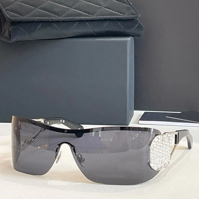 Womens Shield Sunglasses CH9579B Half Frame Silver Metal  display picture 2