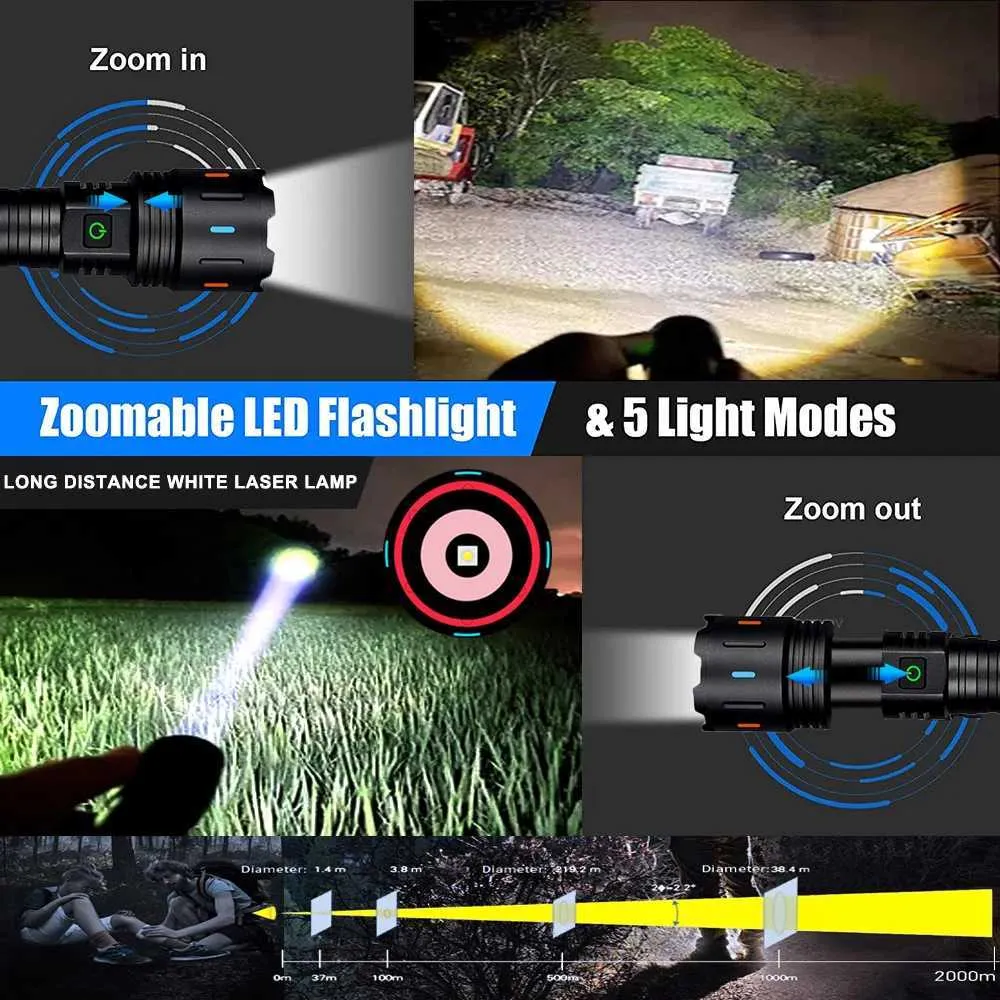 Lep Usb LEP White Laser Flashlight USB Rechargeable Tactical Torch Camp H332 ...