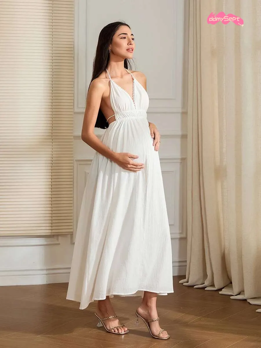 empire waist pregnancy dresses Orange Empire Waist Midi Maternity Dress M main image 1