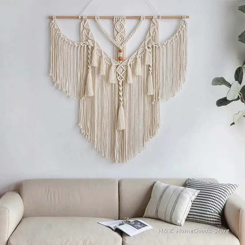 Grand Mur De Tapisserie Suspendu Camrame De Macrame Tissé À La Main Avec Gland, Décoration Murale De Style Bohème Pour Salon, Chambre À Coucher, Bureau Du 22,43 € | DHgate