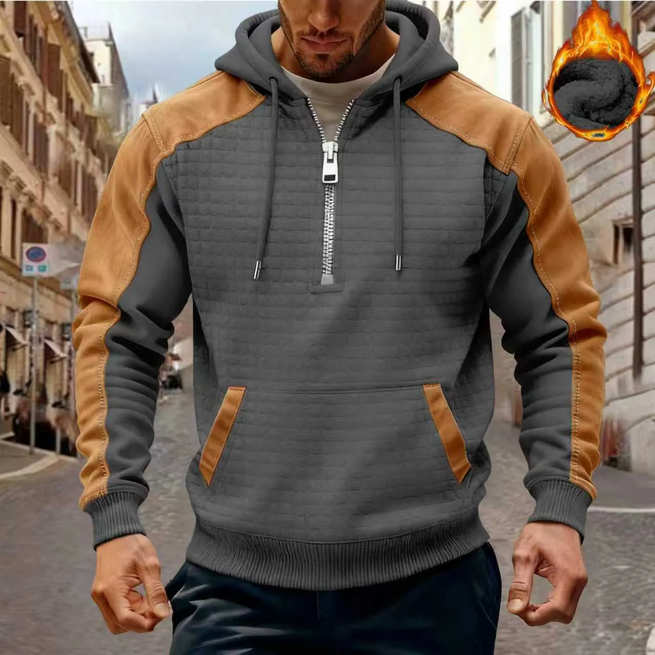 Completo Felpa Con Cappuccio Tuta Invernale Uomo Completa Con Cappuccio - Felpa E Pantaloni Sportivi In Cotone Per Palestra E Tempo Libero Tuta Con Cappuccio Palestra