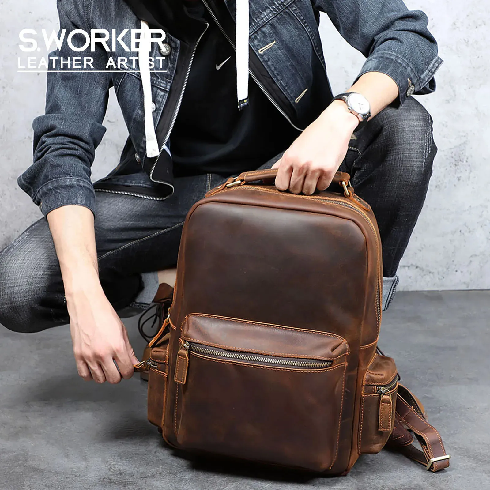 cooperative leather backpack Trahide zippers Leather zipper pulls Solid copper rivets at all stress points Strong UV and weather resistant marine grade polyester thread Mission Mercantile Lifetime Promise Dimensions Texas Longhorns Ward Hill Backpack