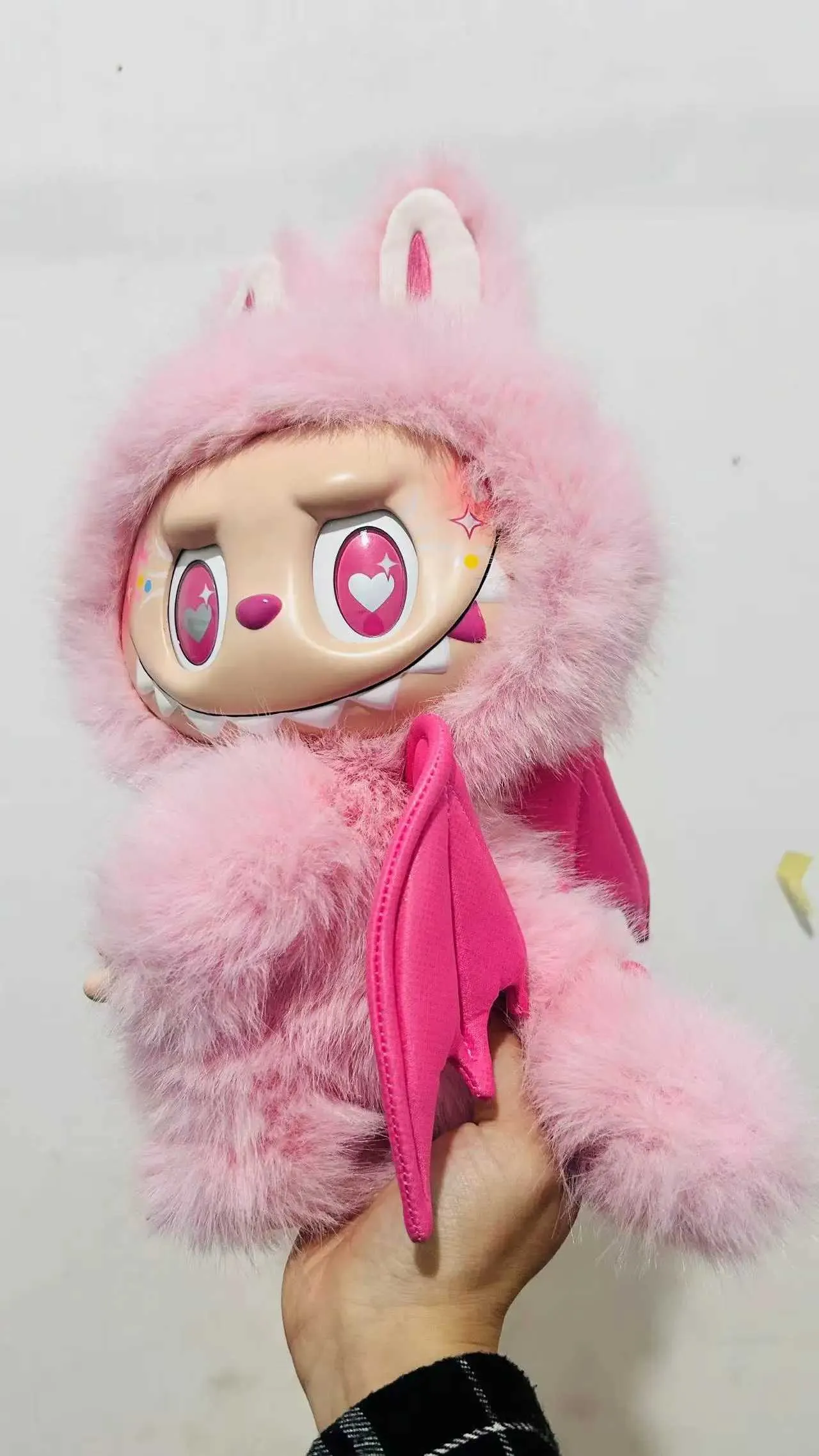 BIGサイズ Labubu ZIMOMO 38cm 一点のみ ピンク Labubu Toy: 38cm Zimomo & 17cm Pink Labubu Angel Creative