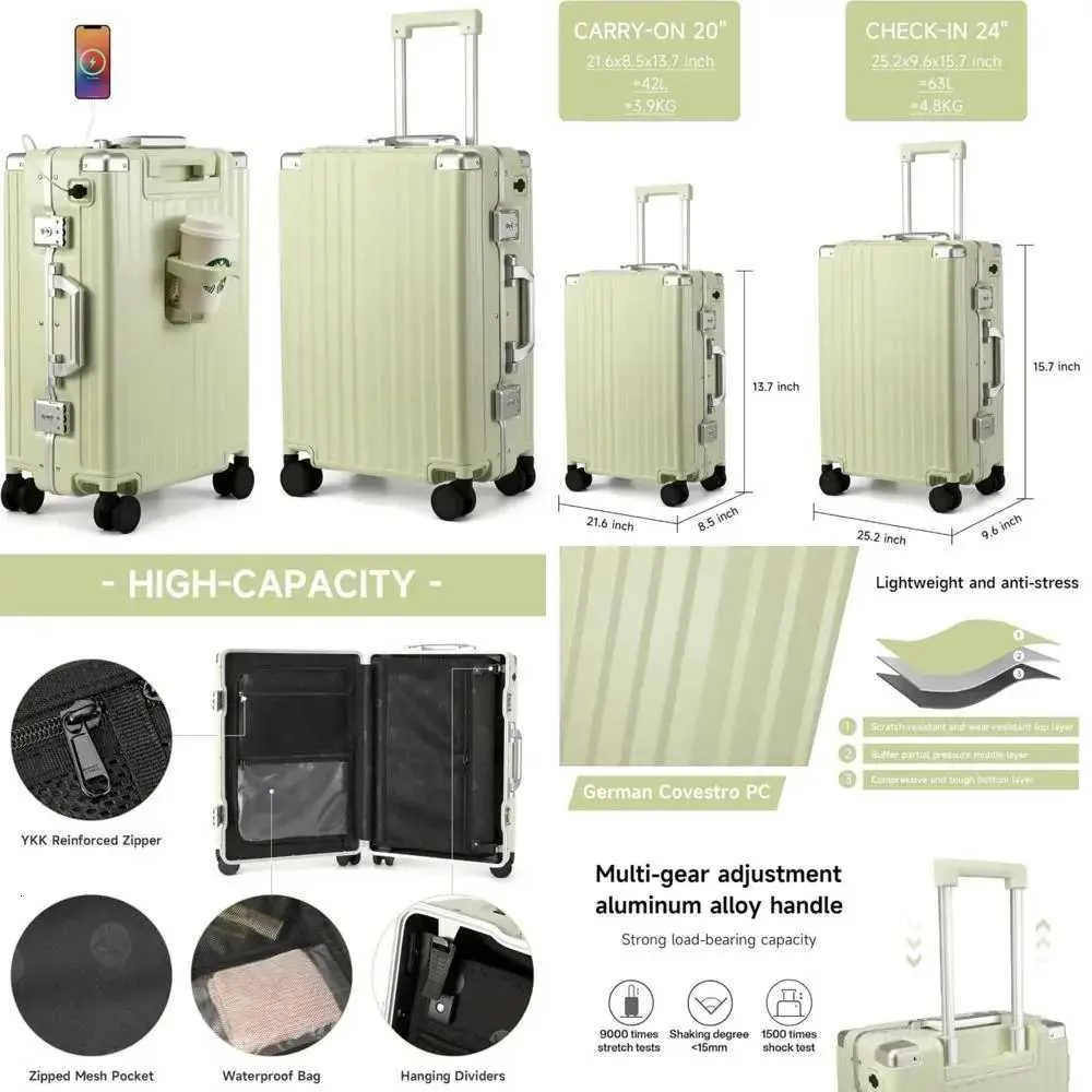 20 Inch Airline Approved Hard Shell Carry On Luggage With 3 Layer Pc ...