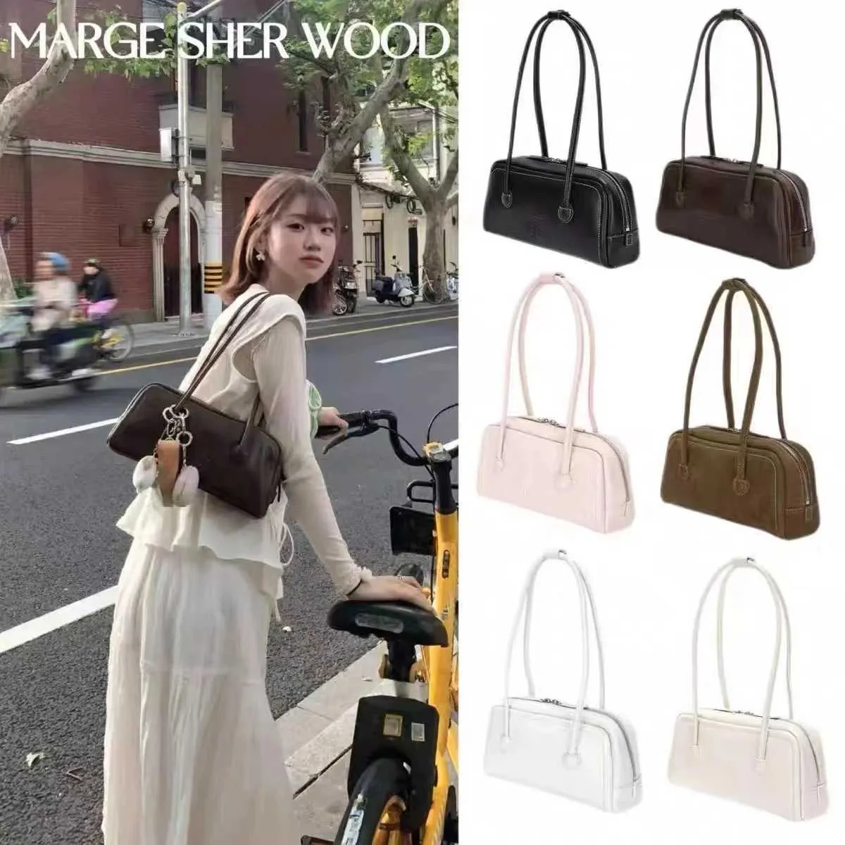 Mini PU Suede Boston Crossbody Shoulder Bag with Zipper Closure