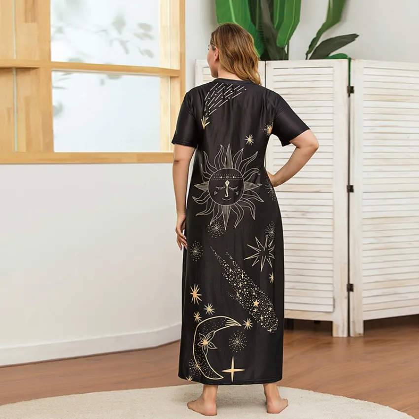 Plus Size Long T-Shirt Dress Casual Ankle-Length Polyester Crew Neck 1/2  Sleeve from Dhgate Basic & Casual Dresses - price 96.49