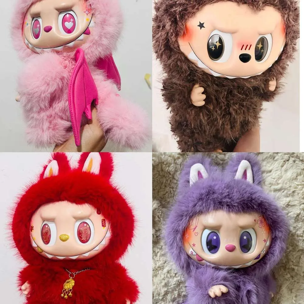 38cm Zimomo & 17cm Labubu Angel Figure - Pink Vinyl Pendant