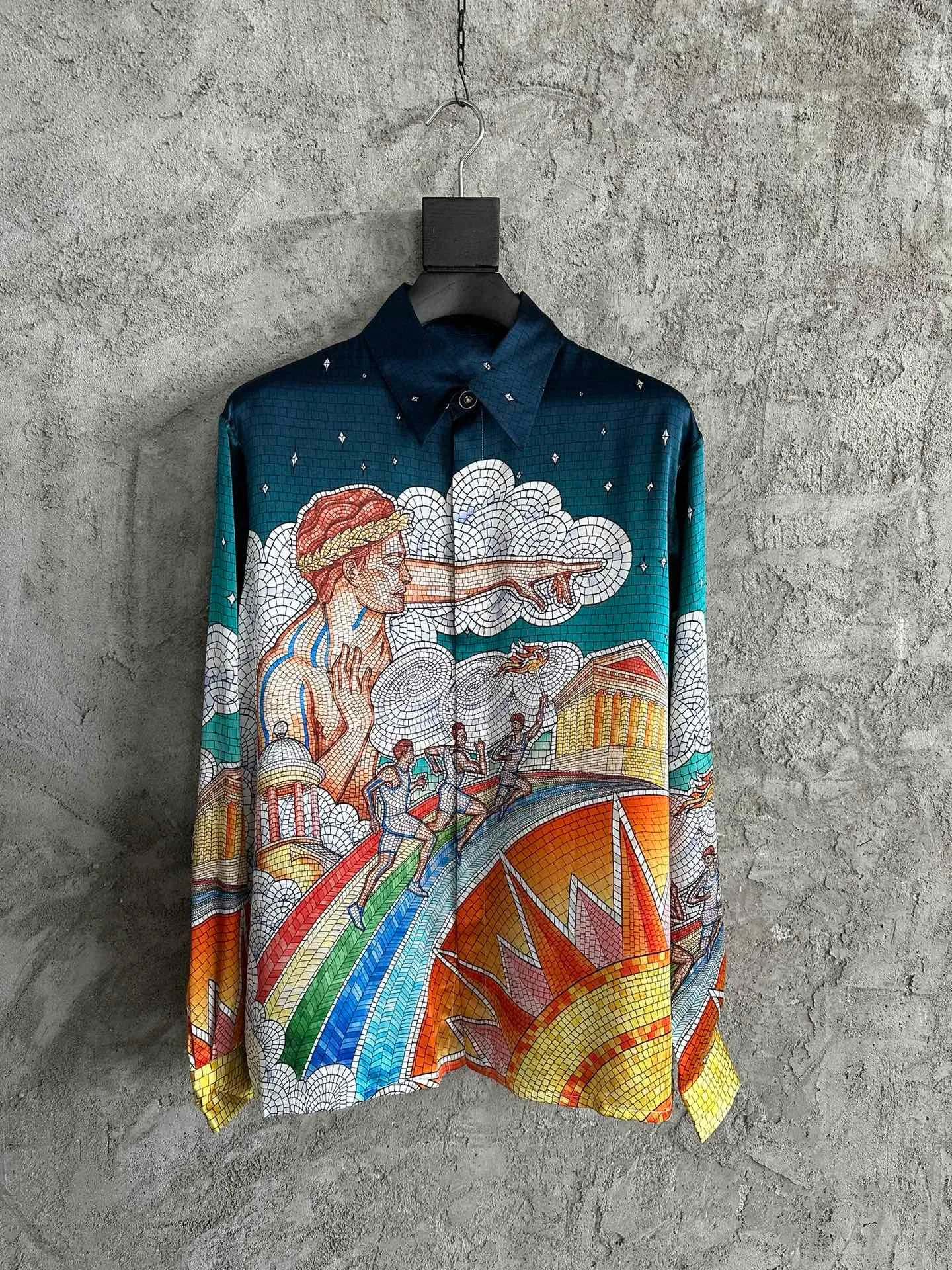 mens designer silk dress shirts Mens Satin Silk Dress Shirt Long Sleeve Casual Shirts Disco Club Wedding  Party